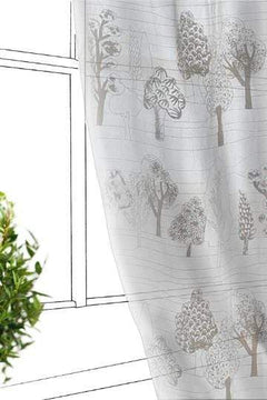 SHEER FABRIC AND CURTAINS Treeline Sheer Fabric And Curtains (Khadi)
