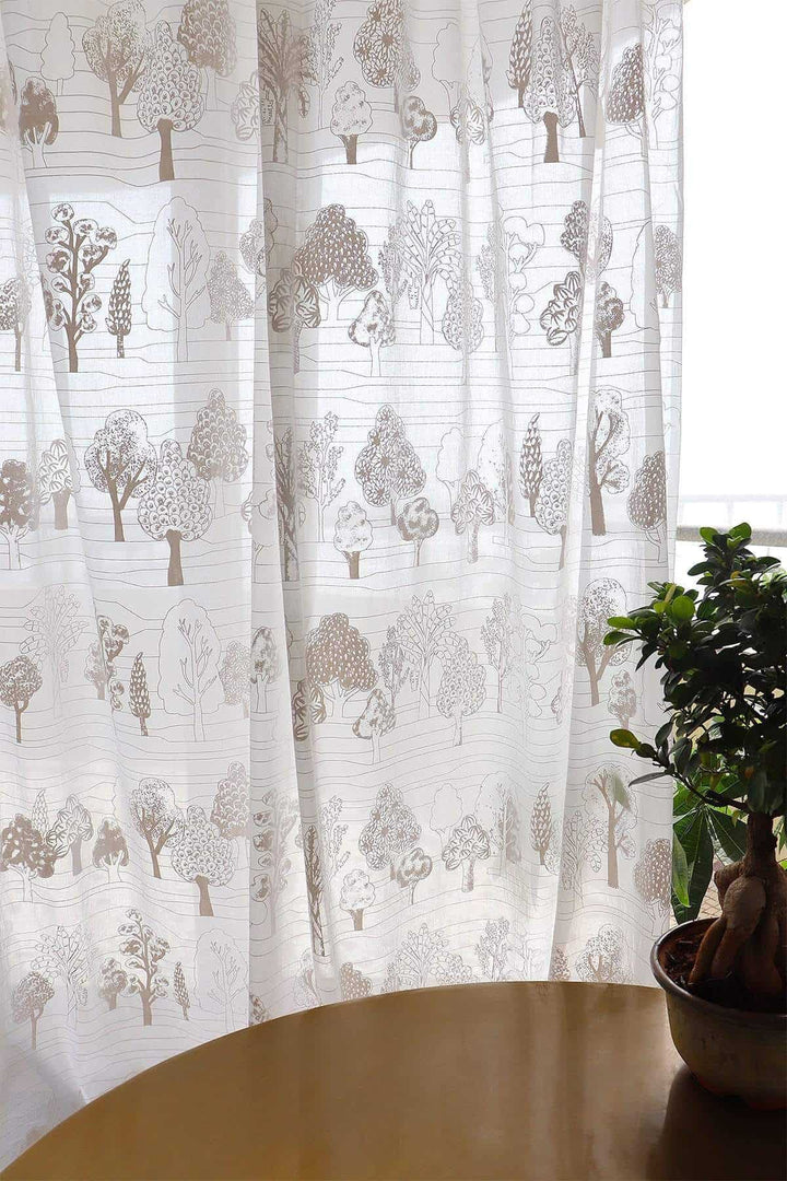 WINDOW CURTAINS Treeline Khadi Window Curtain In Sheer Fabric