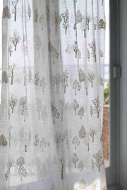 WINDOW CURTAINS Treeline Khadi Window Curtain In Sheer Fabric