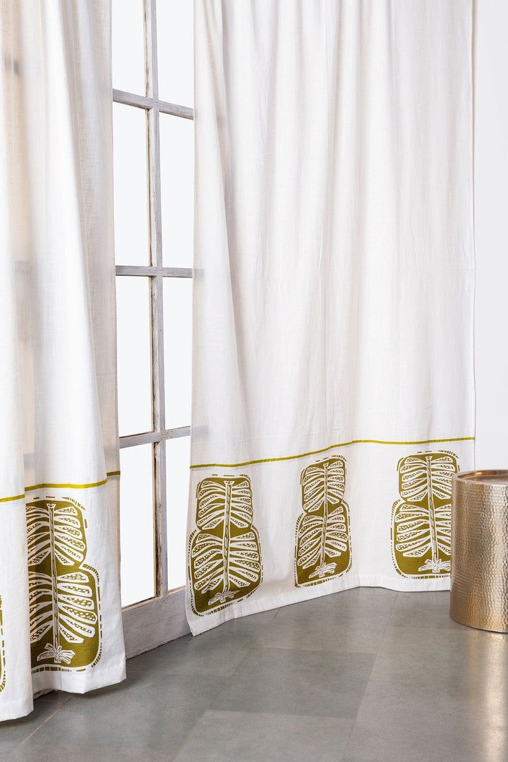 COTTON CURTAINS Udanti Forest Brown Cotton Curtain & Blinds